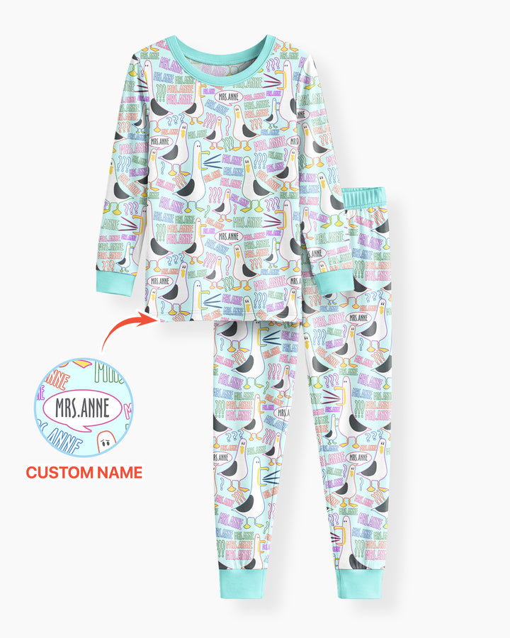 Conjunto de pijama de dos piezas de bambú con mangas largas, plantilla PERSONALIZADA