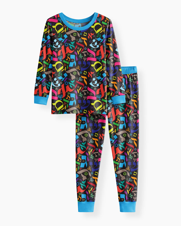 Zweiteiliges Langarm-Pyjama-Set mit Sommerfrüchten