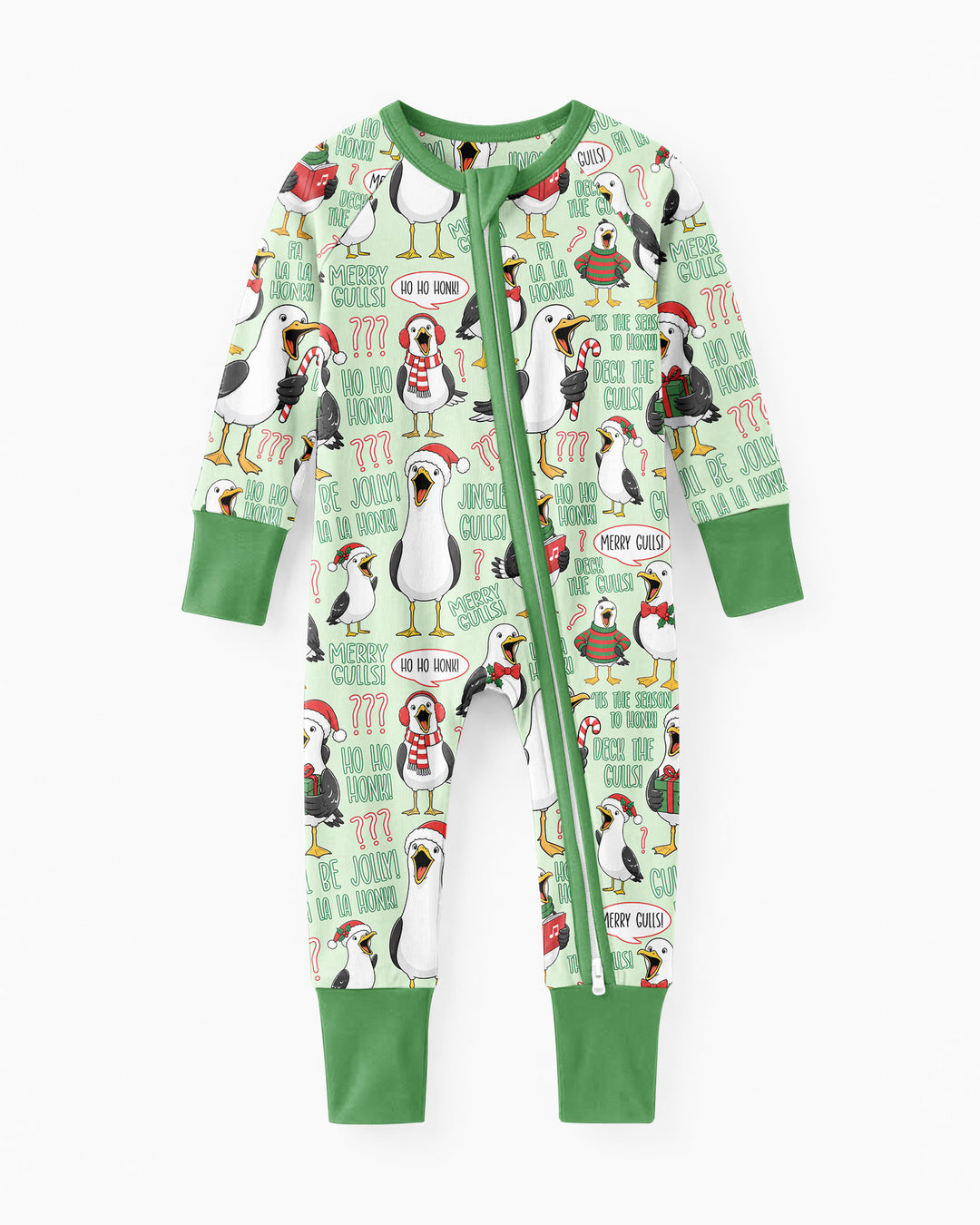 Funny Christmas Seagull Bamboo Convertible Zippy