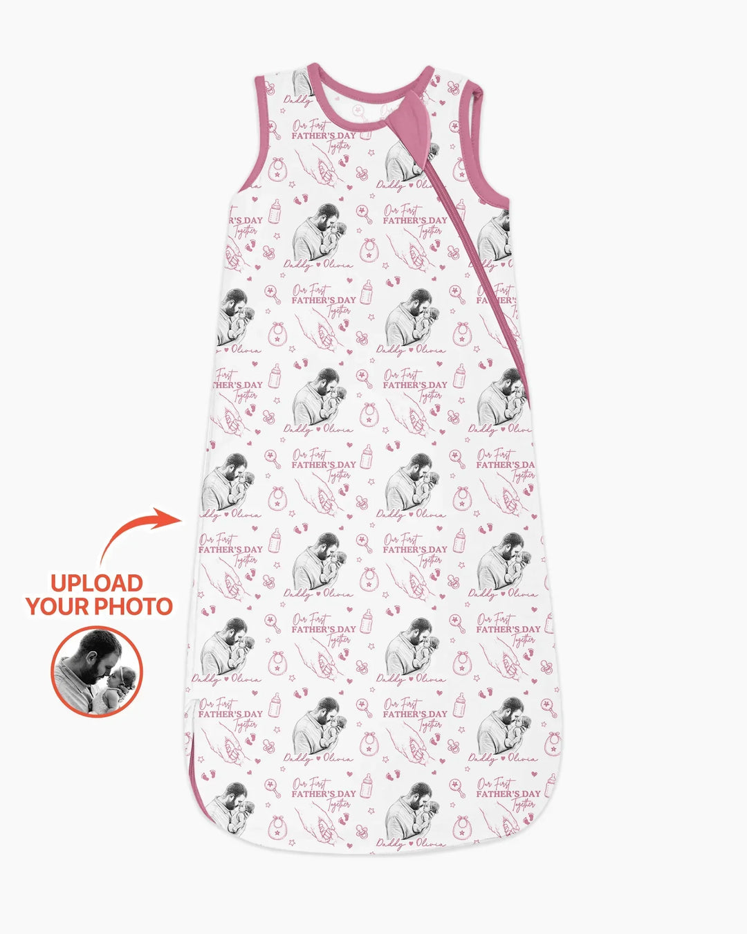Custom Photo Our First Father's Day Together Bamboo Sleep Bag