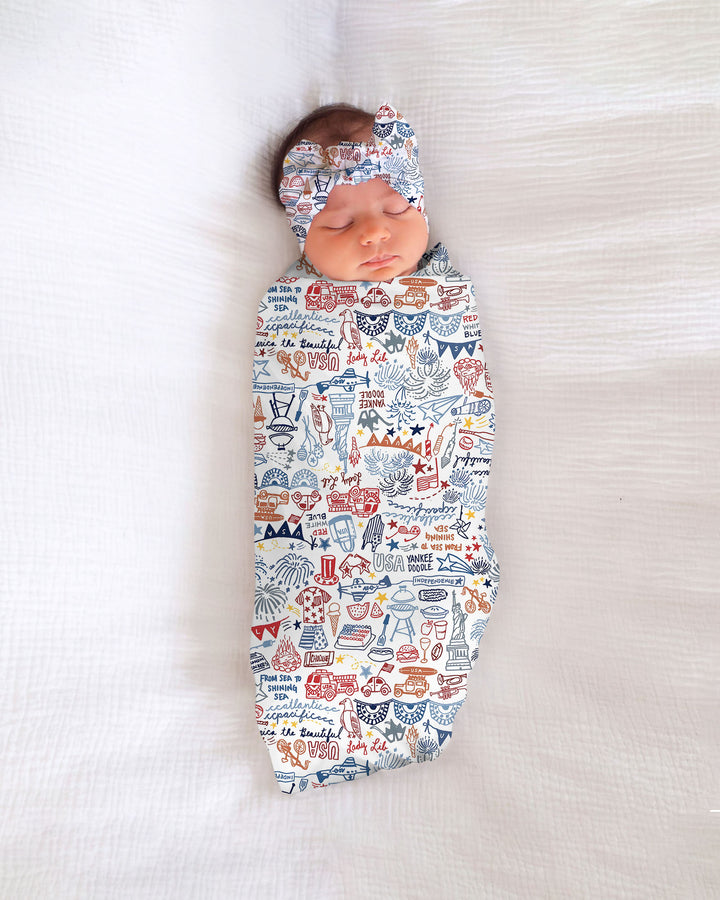 Liberty Doodle 250th Family Matching Swaddle Blanket
