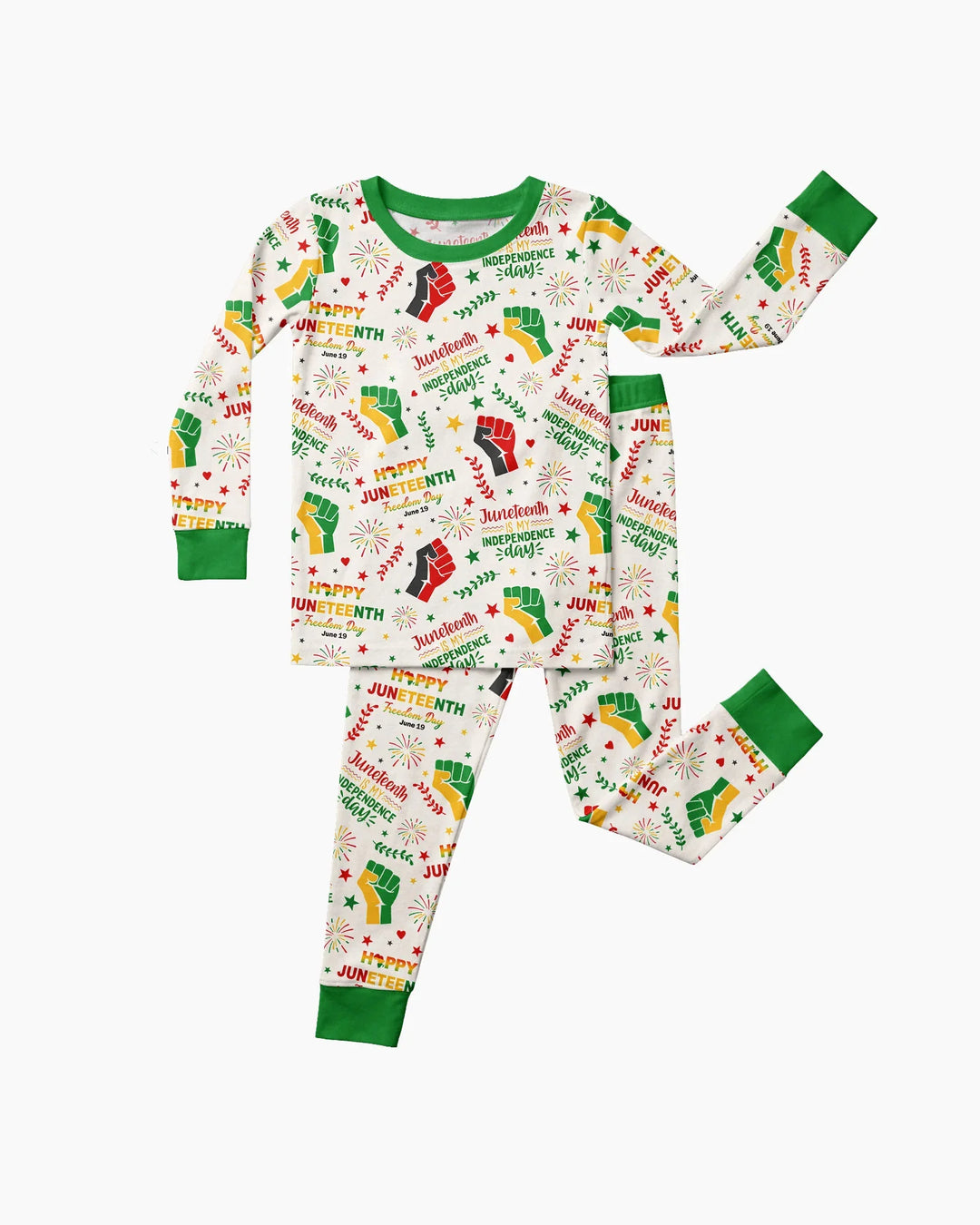 Happy Juneteenth Freedom Day Bamboo Two Piece Long Sleeve Pajama Set