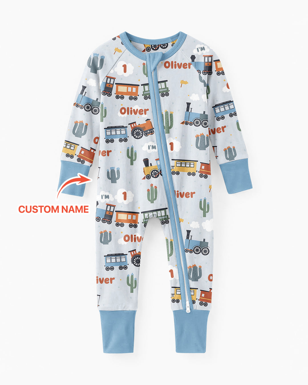 Personalized Train Birthday Bamboo Convertible Zippy