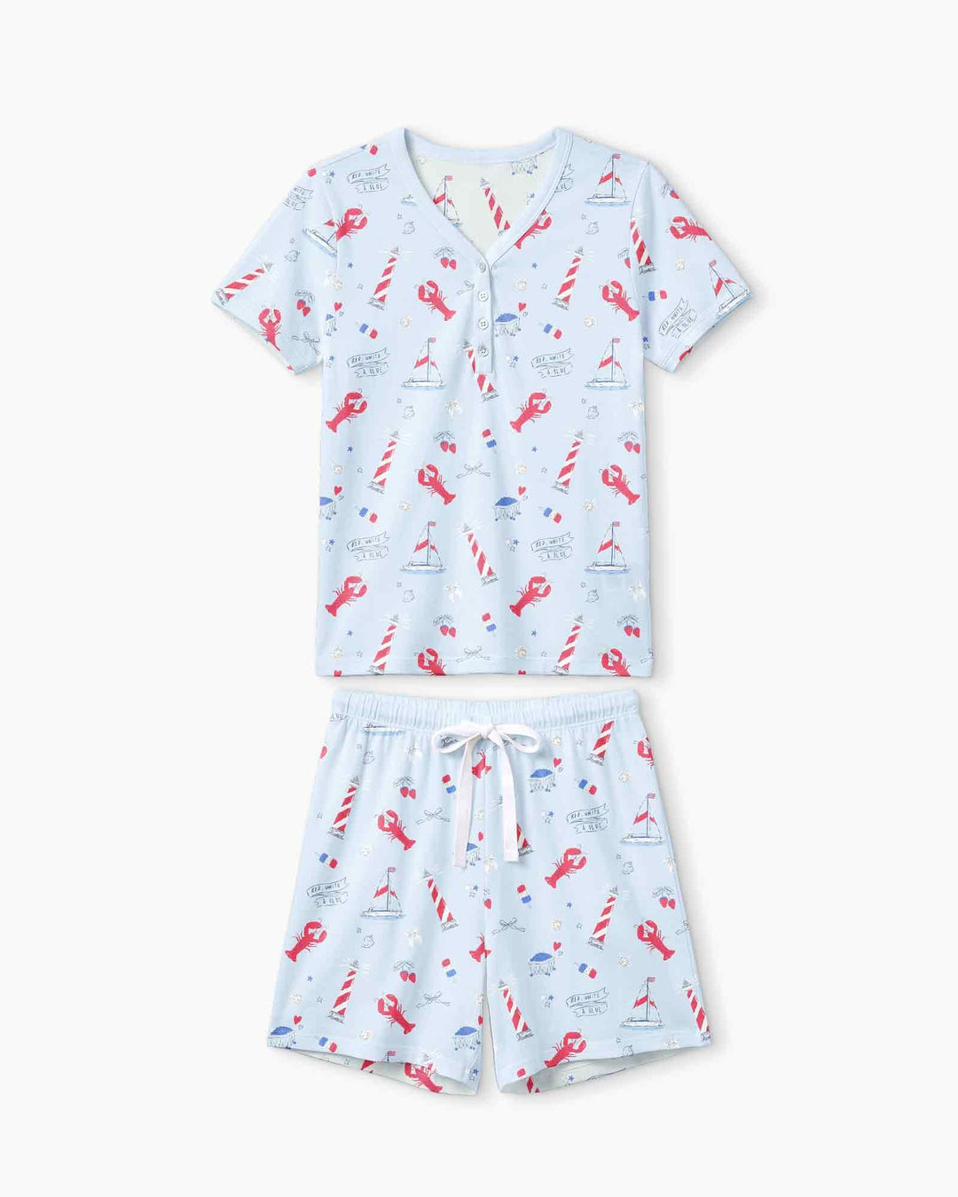 East Coast Bamboo Women Short Sleeve Short Pajama Set