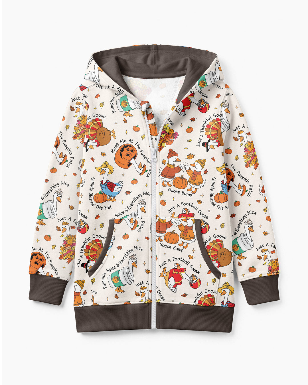 Just A Fall Goose Family Matching Bamboo Zip Hoodie