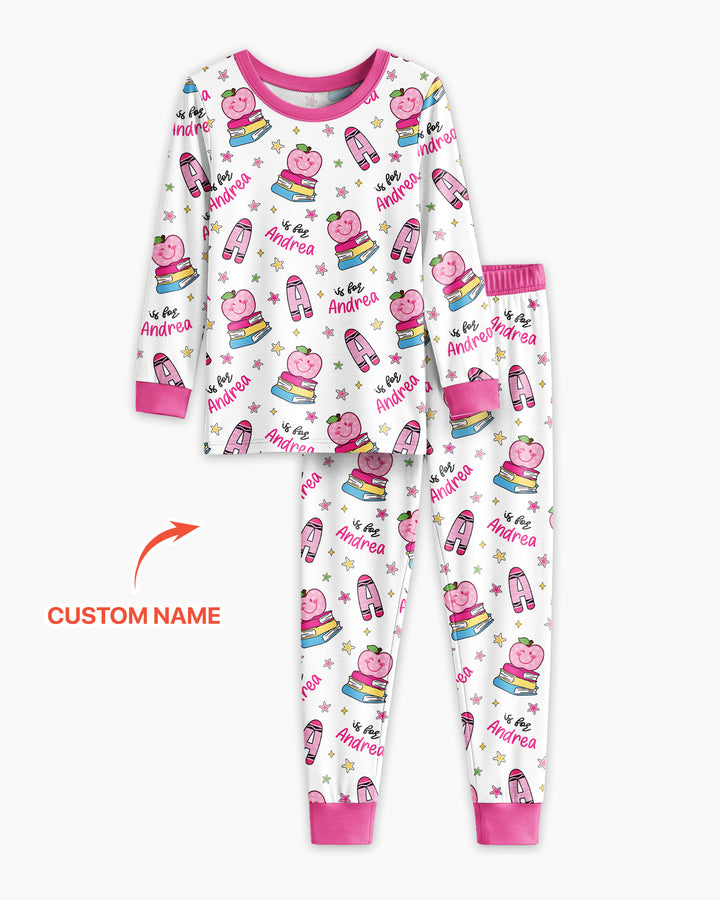 Conjunto de pijama de dos piezas de bambú con mangas largas, plantilla PERSONALIZADA