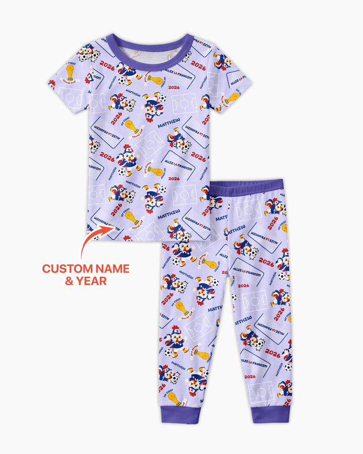 Conjunto de pijama de dos piezas de bambú de manga corta, plantilla personalizada