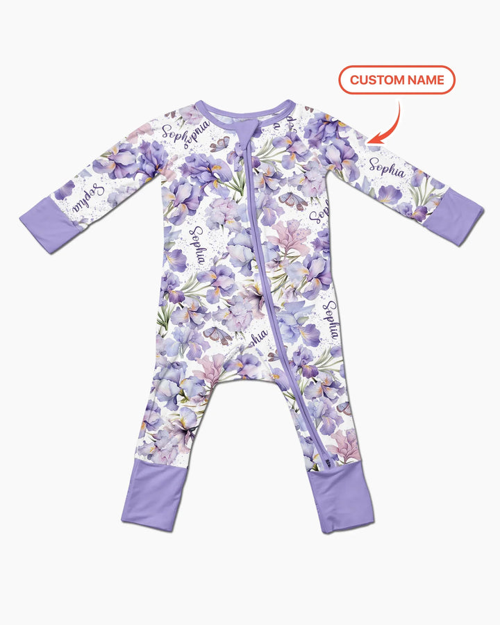 Bambú Convertible Zippy con Flores de Mes de Nacimiento y Nombre Personalizado