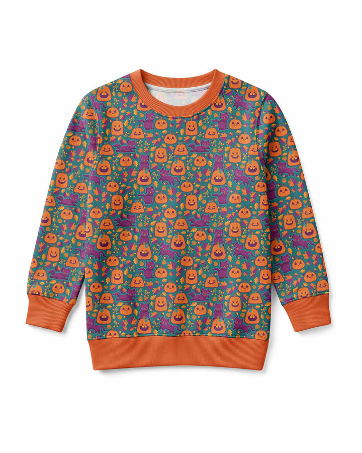 Cats and Pumpkins Bamboo Crewneck Sweatshirt