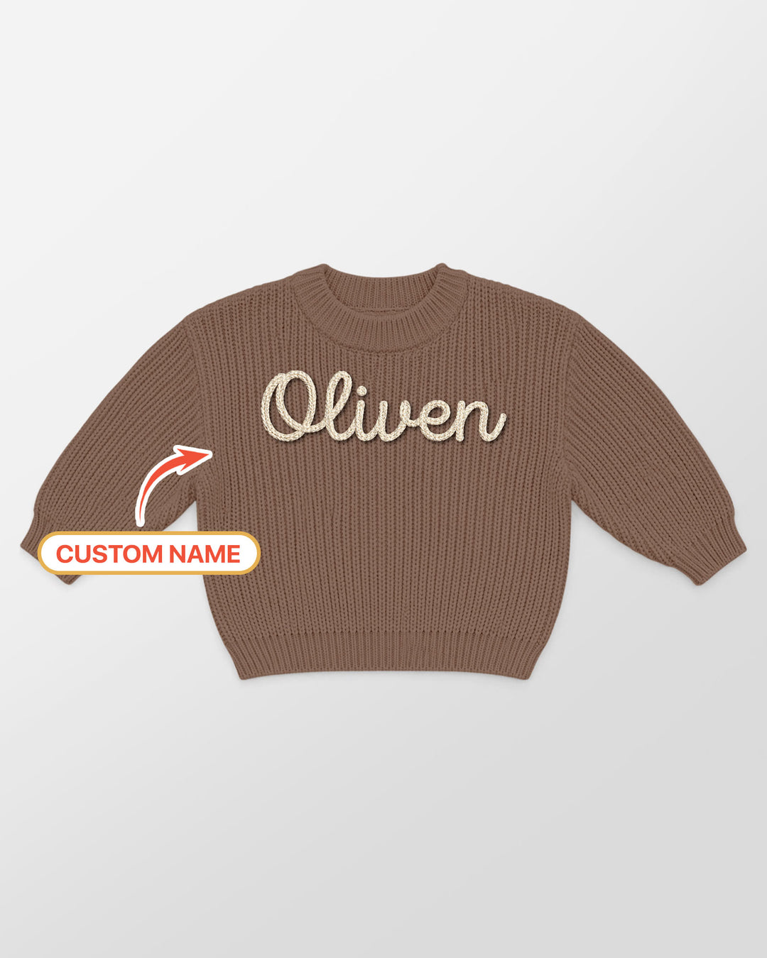 Embroidered Baby Name Bamboo Knit Sweater Bubble