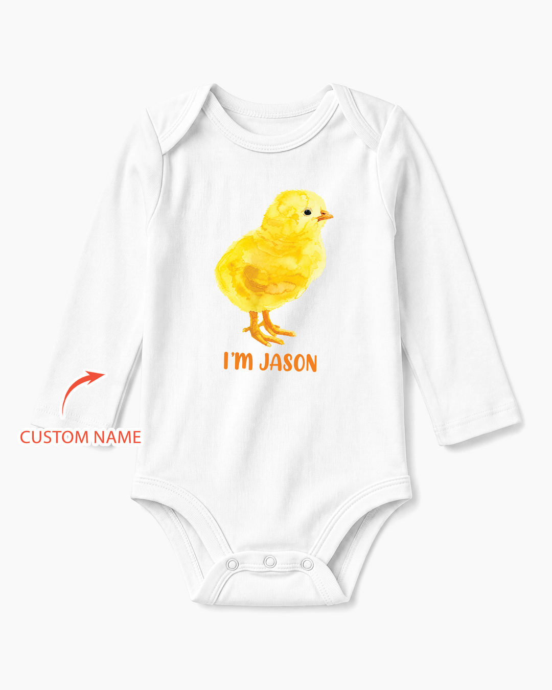 Watter Color Chicken Custom Name Bamboo Bodysuit