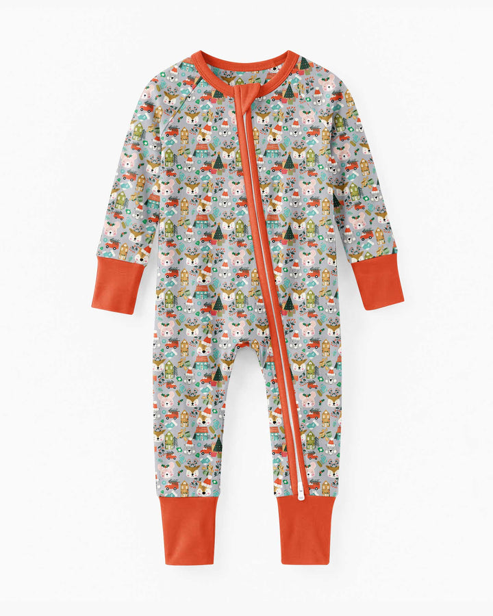 Christmas Woodland Deer Fox Bear Bamboo Convertible Zippy
