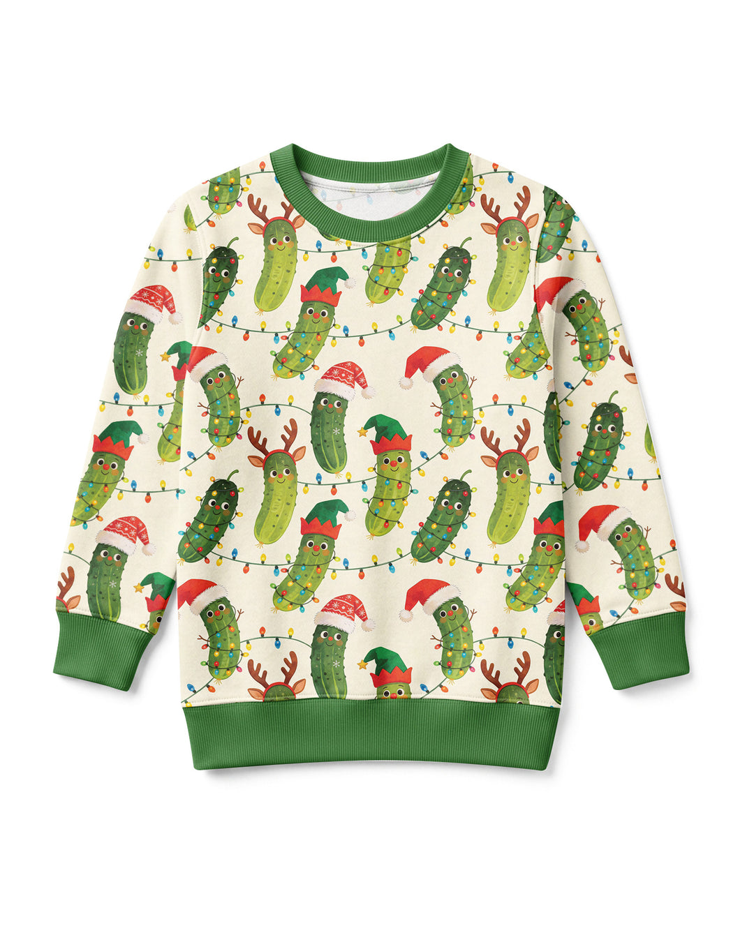 Cheerful Christmas Pickle Bamboo Crewneck Sweatshirt