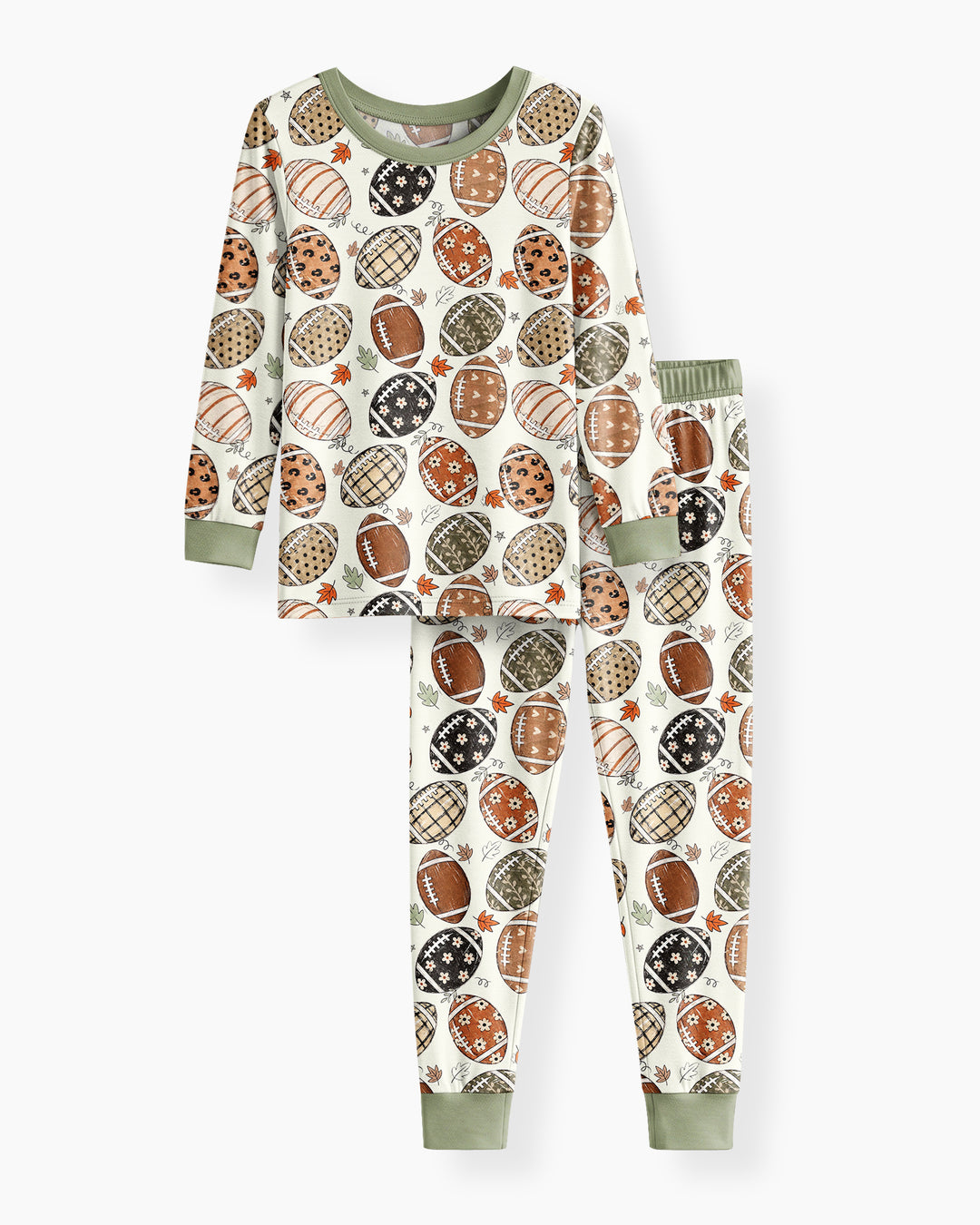 Boho Football Bamboo Two Piece Long Sleeve Pajama Set