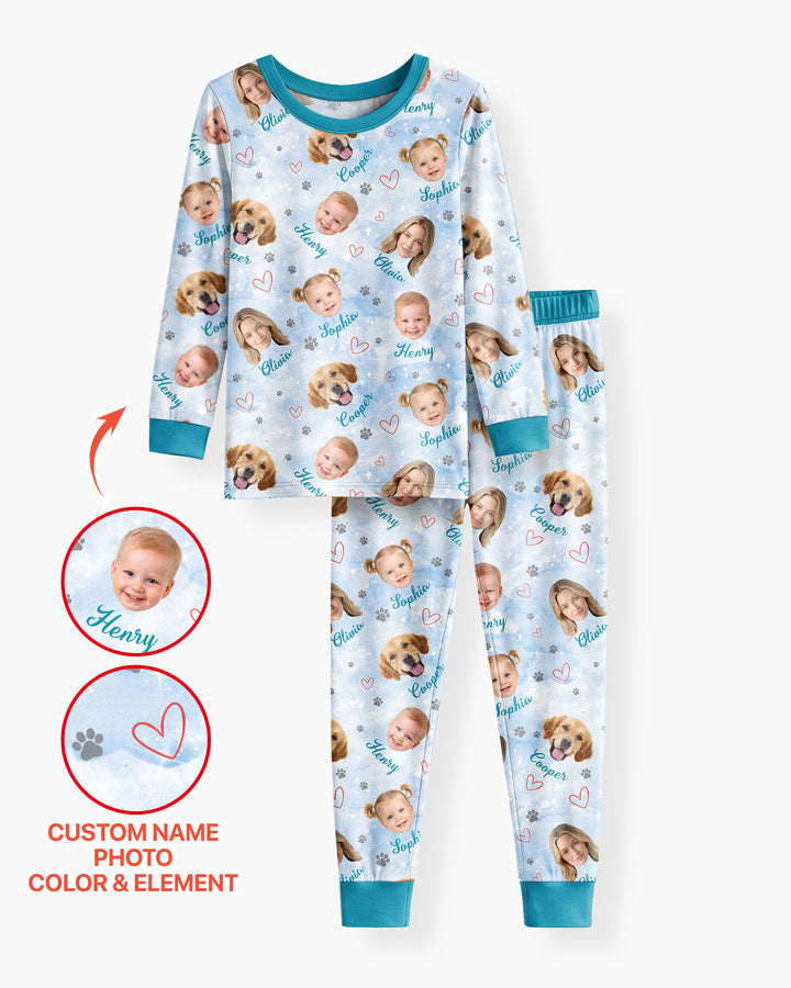 Personalized Family Matching Bamboo Two Piece Long Sleeve Pajama Set