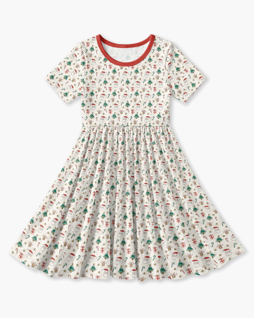 Snowy Santa Bamboo Twirl Dress