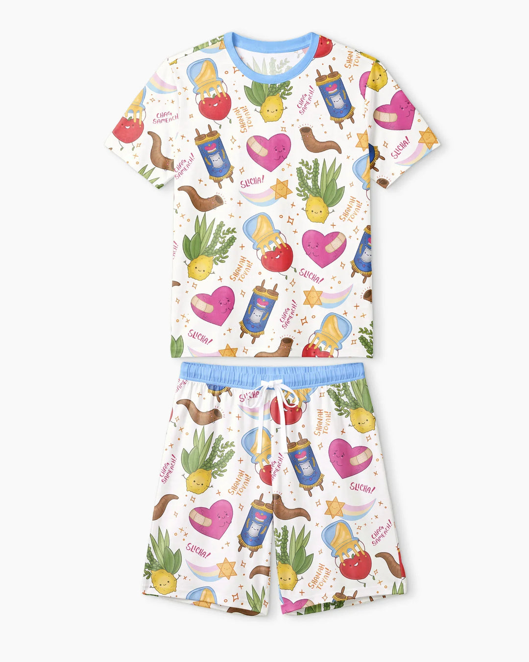 Jewish High Holidays Bamboo Men Short Sleeve Short Pajama Set