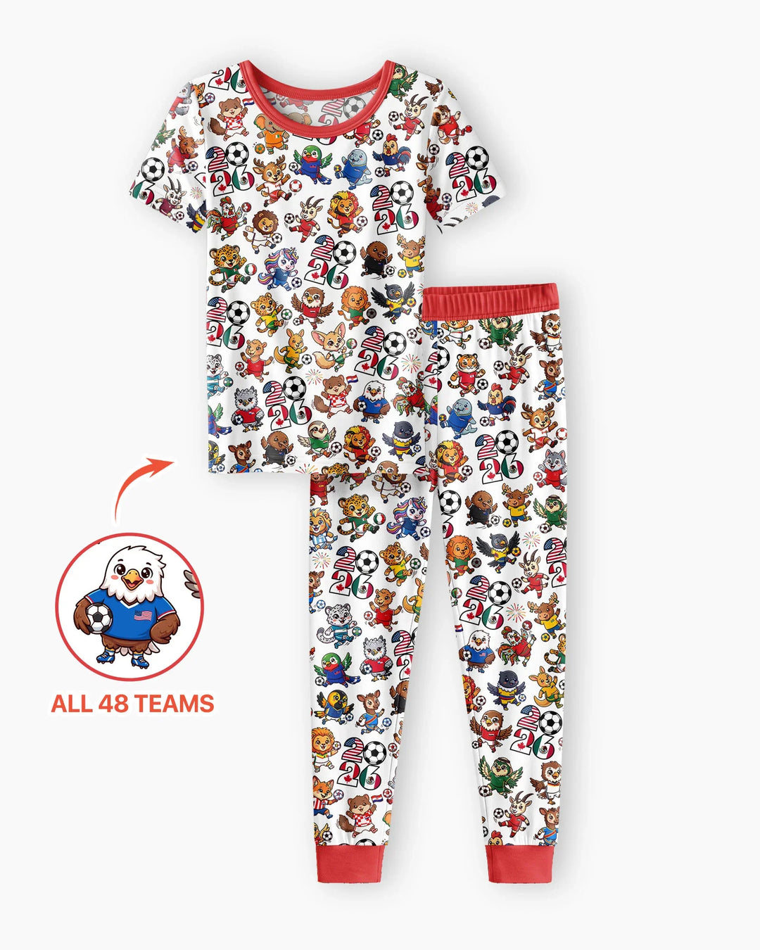 Conjunto de pijama de dos piezas de manga corta de bambú