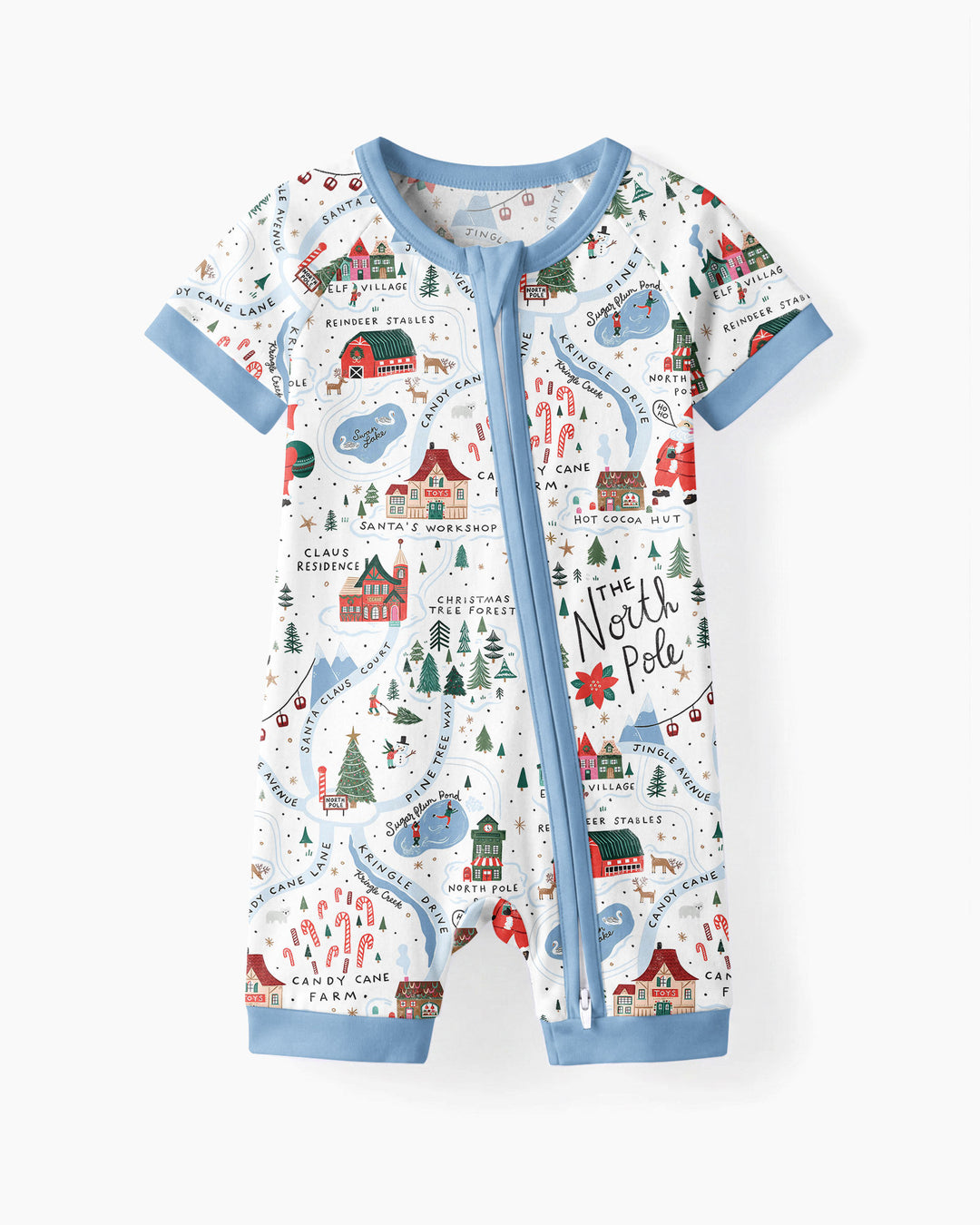 The North Pole Map Bamboo Shorty Zippy