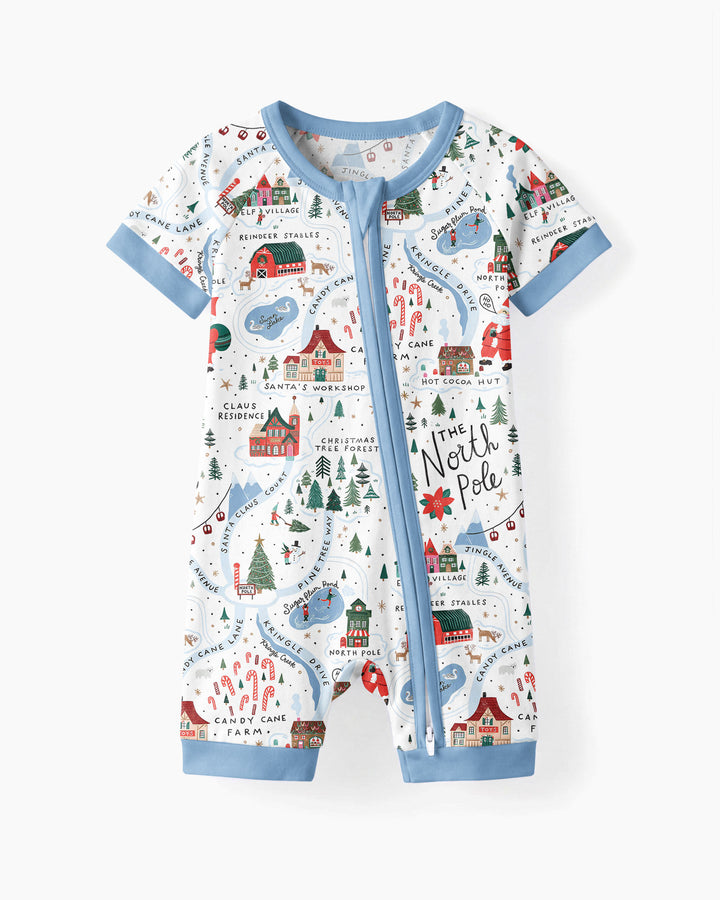 The North Pole Map Bamboo Shorty Zippy
