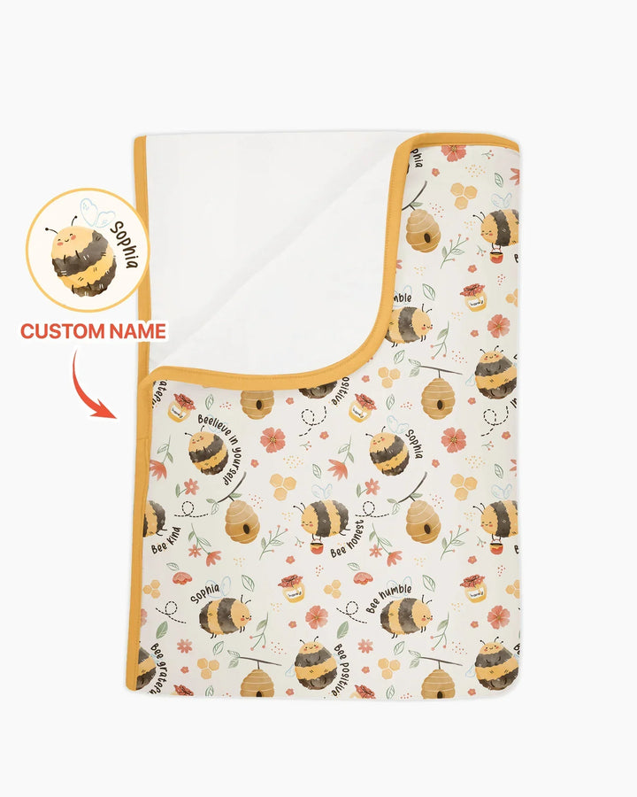 Bee Kind Custom Name Bamboo Blanket