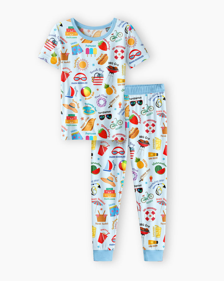 Zweiteiliges, kurzärmliges Pyjama-Set mit Marienkäfern