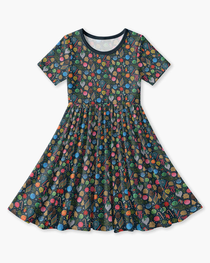 Holiday Ditsy Bamboo Twirl Dress