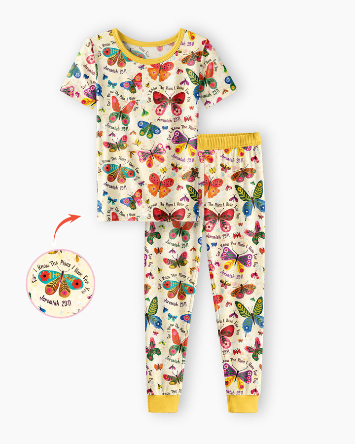 Zweiteiliges, kurzärmliges Pyjama-Set mit Marienkäfern
