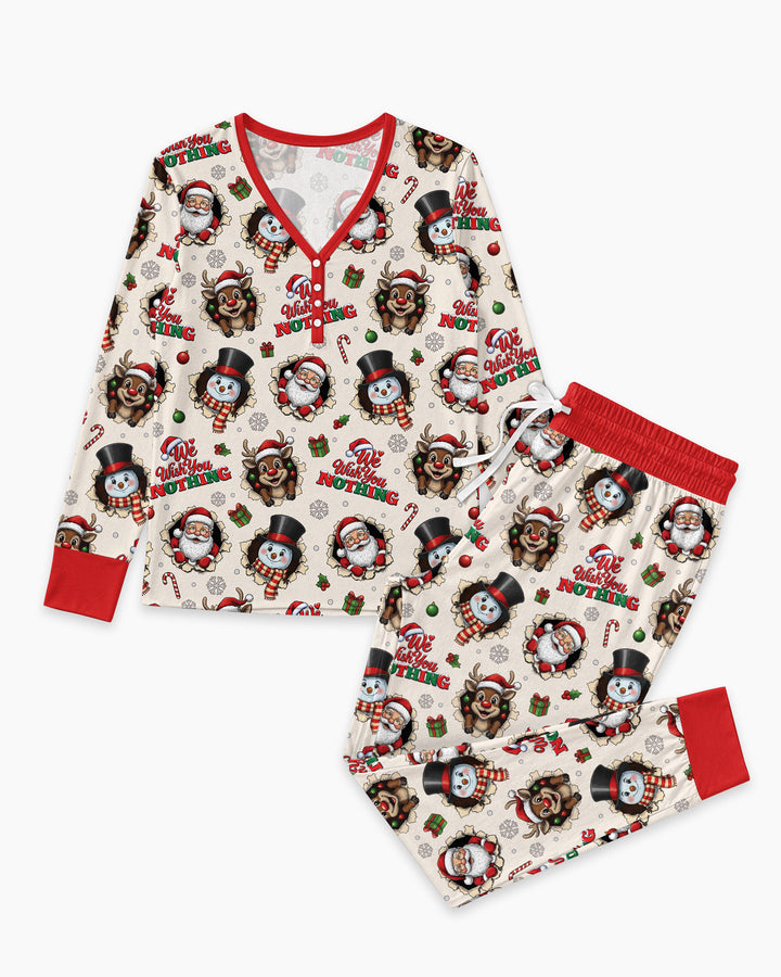 Funny Butt Christmas Squad Bamboo Women Pajama Set