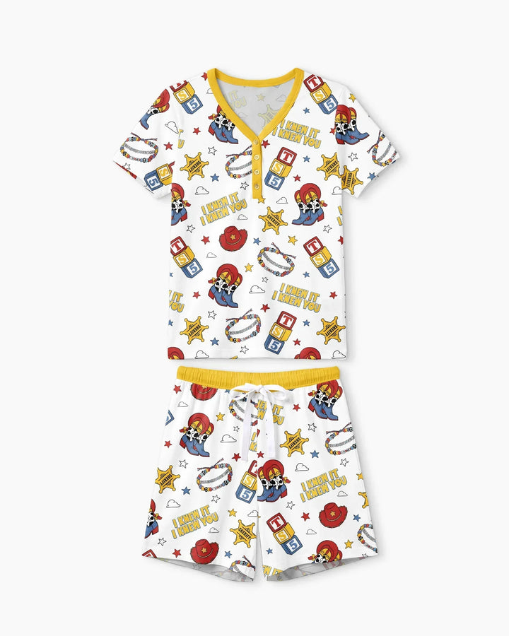 Little Cowgirl Bamboo Women Short Sleeve Short Pajama Set