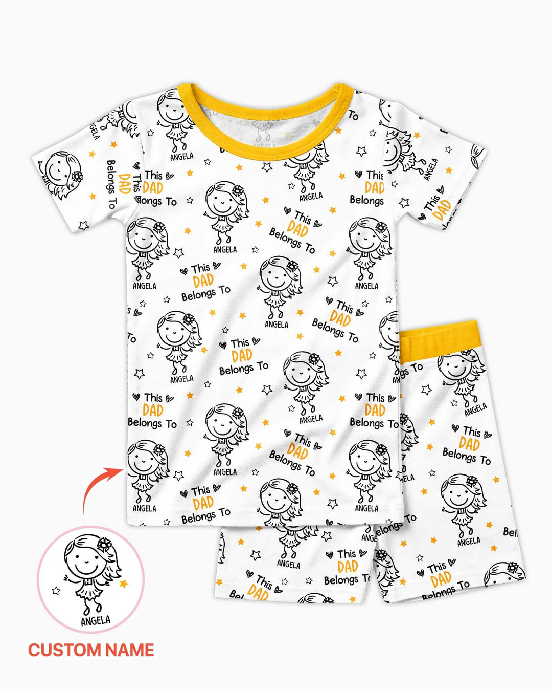 Zweiteiliges Pyjama-Set mit kurzen Ärmeln und Shorts im Sommer-Design