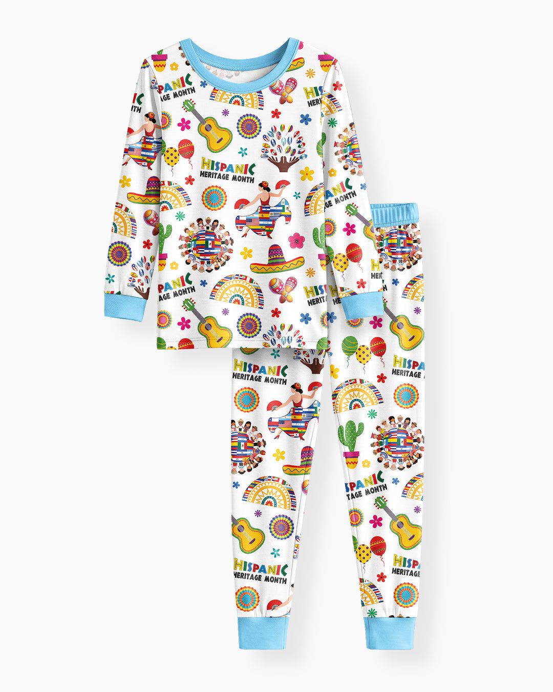 Zweiteiliges Langarm-Pyjama-Set mit Sommerfrüchten