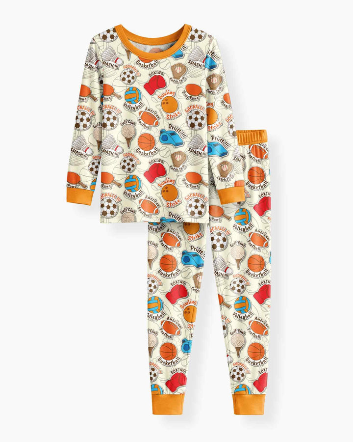 Zweiteiliges Langarm-Pyjama-Set mit Sommerfrüchten