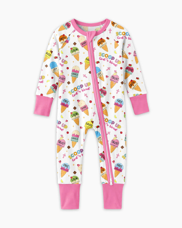 Minimístico familiar a juego Pijama convertible de bambú con cremallera