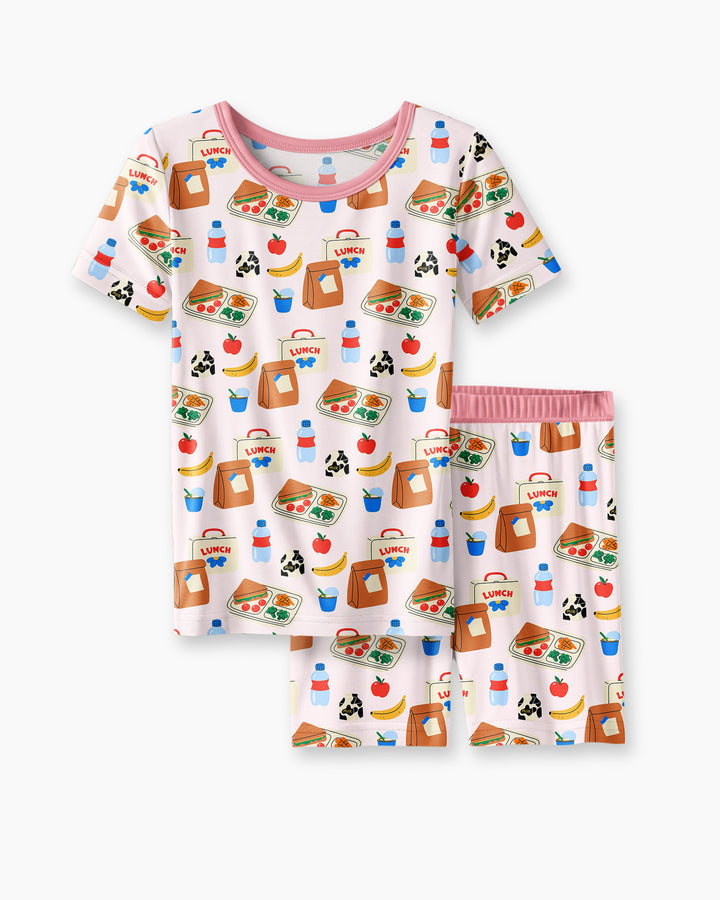 Schlafanzug-Set zweiteilig, kurze Ärmel, kurze Hose, Bambus