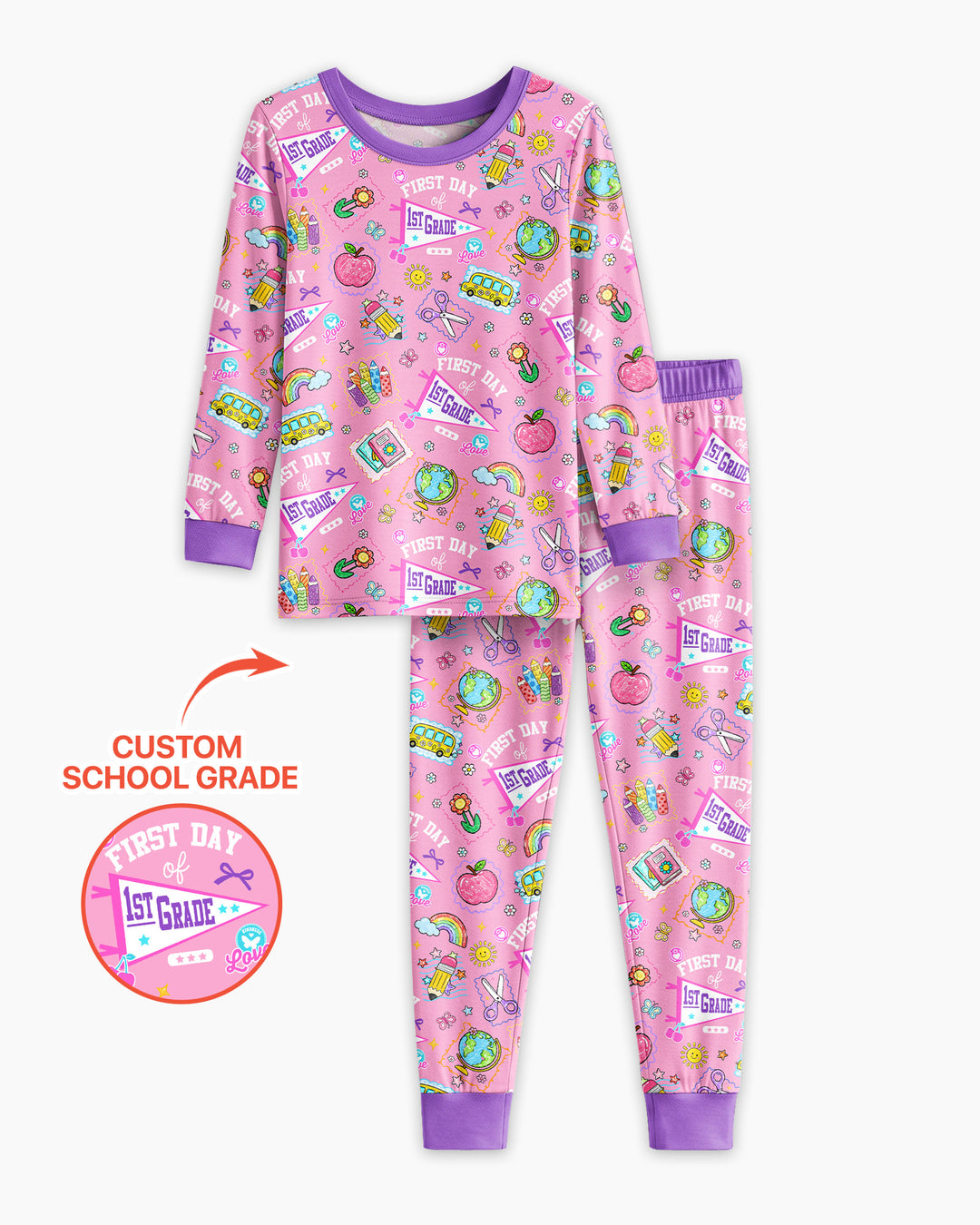 Zweiteiliges Langarm-Pyjama-Set mit Sommerfrüchten