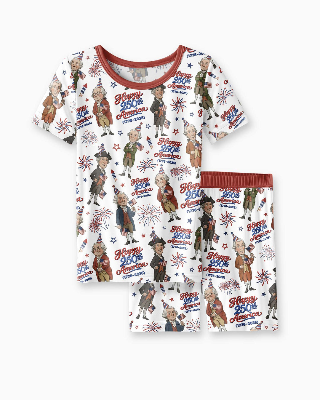 Party Like It's 1776 Family Matching Bamboo Two Piece Short Sleeve Shorts Pajama Set