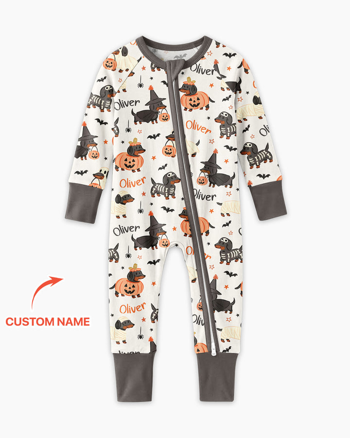 Orange and Black Dachshund Bamboo Convertible Zippy