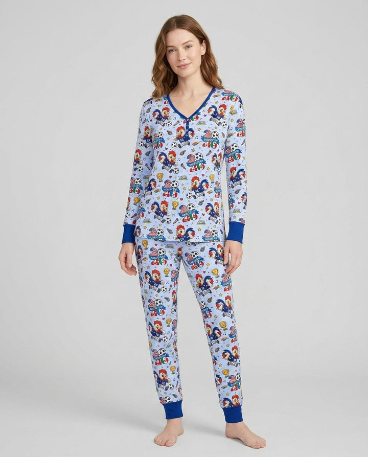Plantilla de conjunto de pijama de mujer de bambú