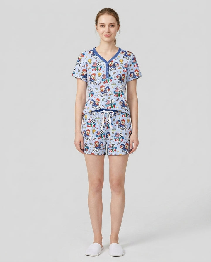 We Are The Champions Soccer Cup 2026 Bamboo Women Short Sleeve Short Pajama Set