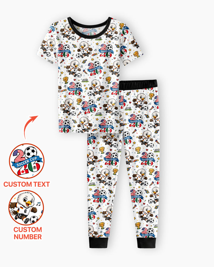 Conjunto de pijama de dos piezas de bambú de manga corta, plantilla personalizada