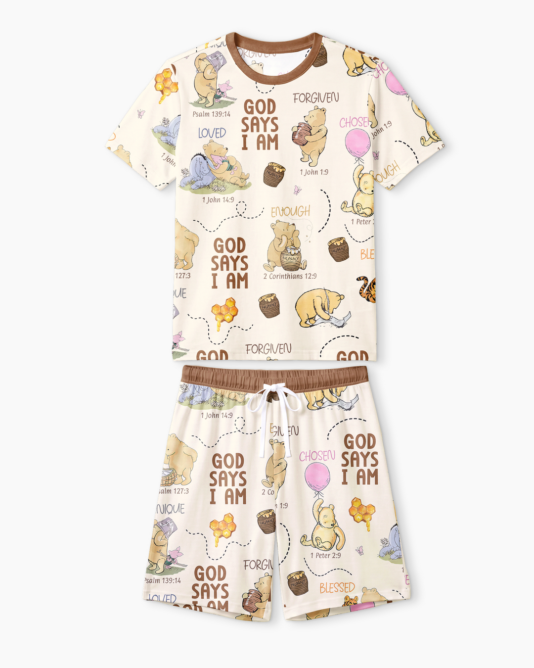 God Says I Am – Little Blessings Bamboo Men Short Sleeve Short Pajama Set