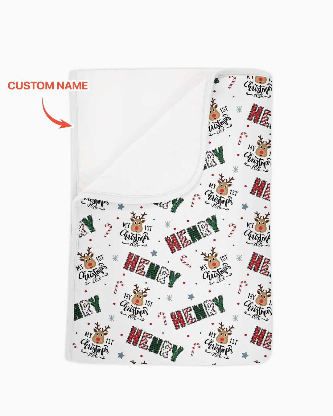 Nombre Personalizado "Mi Primera Navidad 2025" - Manta de Bambú (P)