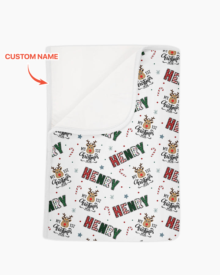 Nombre Personalizado "Mi Primera Navidad 2025" - Manta de Bambú (P)