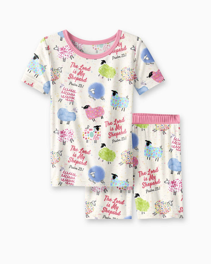 Conjunto de Pijama de Dos Piezas de Bambú con Mangas Cortas y Pantalones Cortos