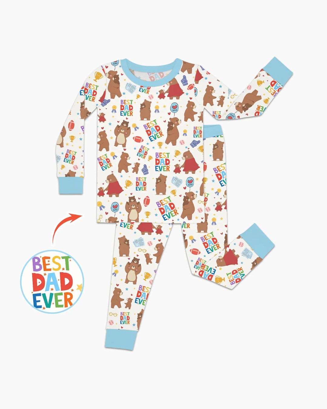 Best Daddy Bear Ever Family Matching Bamboo Two Piece Long Sleeve Pajama Set