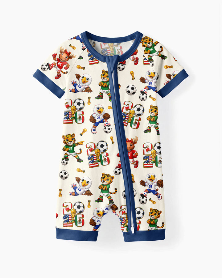 Cute Soccer Mascots USA CAN MEX Bamboo Shorty Zippy