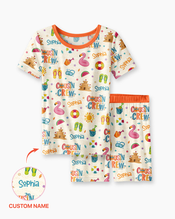 Conjunto de Pijama de Dos Piezas de Bambú con Mangas Cortas y Pantalones Cortos