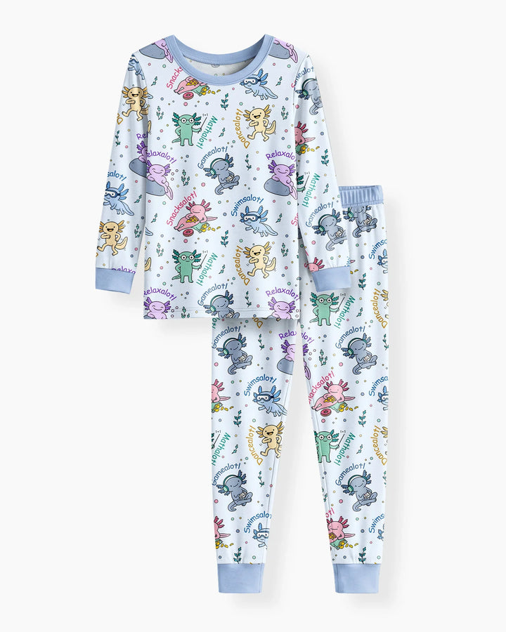 A Lotta Axolotls Bamboo Two Piece Long Sleeve Pajama Set