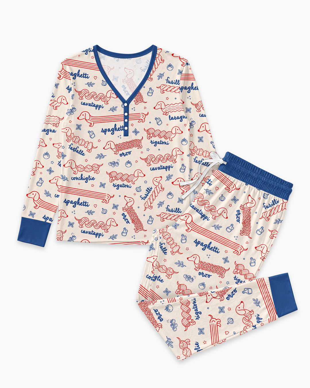 Dachshund Spagetti Bamboo Women Pajama Set